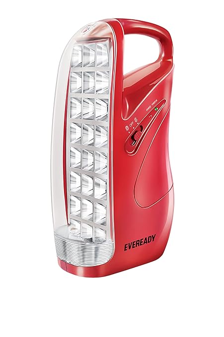 Eveready Portable & Rechargeable Emergency Lantern | HL51 | 180 Degree Lighting  | 5W | High & Dim Mode | 14 Hours Lighting Time | Auto on During Power Failure | Red