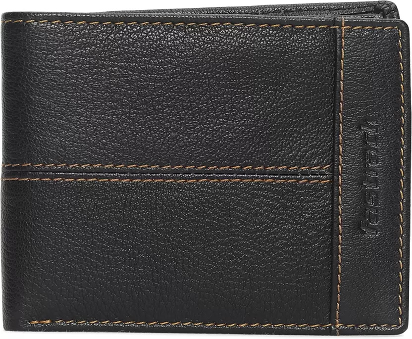 Fastrack  Men Black Genuine Leather Wallet - Mini  (2 Card Slots)