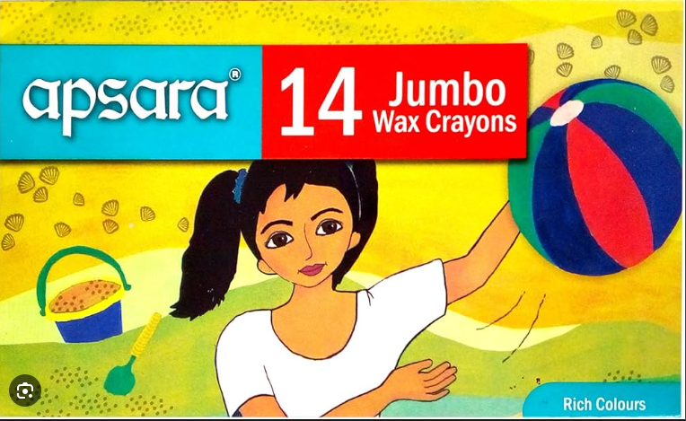 Apsara 14 Wax Crayons Jumbo
