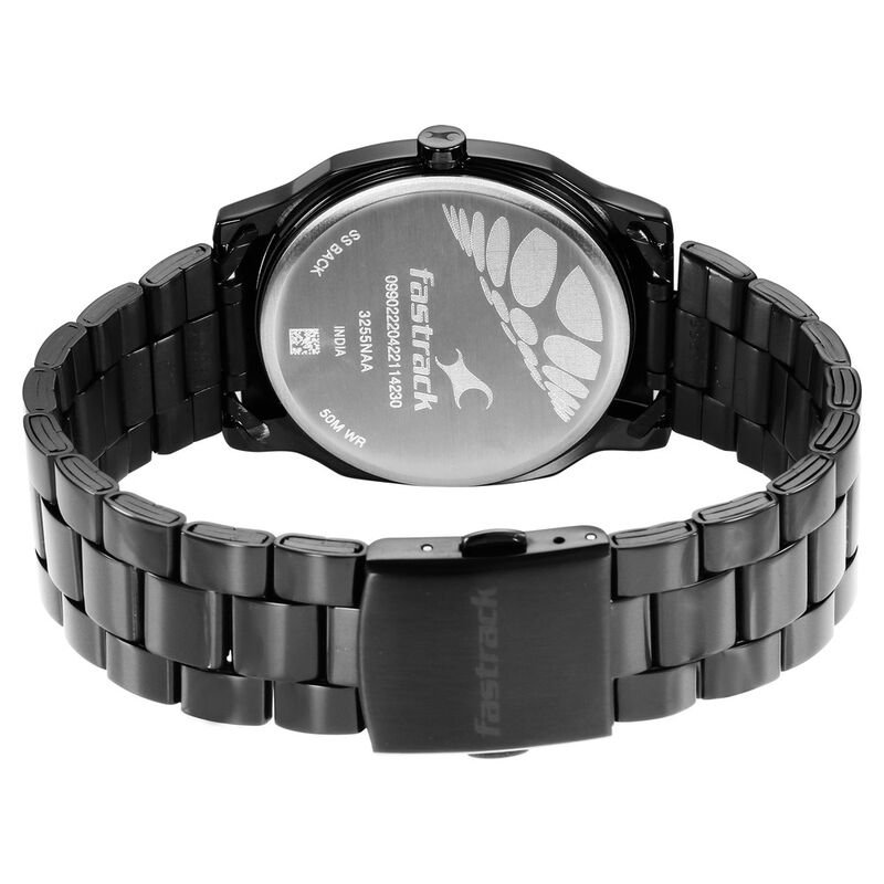 Fastrack Stunners Quartz Analog Black Dial Stainless Steel Strap Watch for Guys