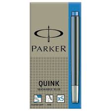 Parker Quink Ink Refill Cartridge for Fountain Pens, Blue