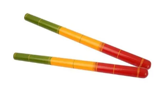 Wooden Colorful Kolattam/Dhandiya 1 Pair Sticks  Small - Shree Channapatna Toys