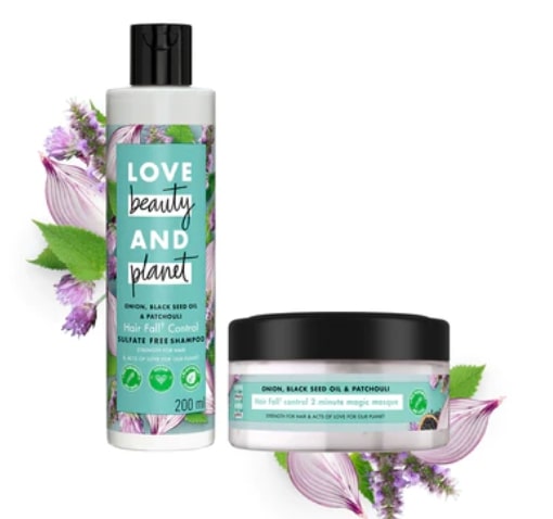 Love Beauty and Planet Anti Hairfall  Onion, Black Seed & Patchouli Combo Shampoo & Hair Mask ( 200ml+200ml )