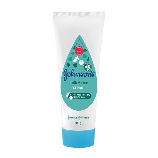 Johnson's Milk + Rice Cream, with Milk extracts and Vitamin E to Replenish Moisture, pH Balanced, 100gm, White