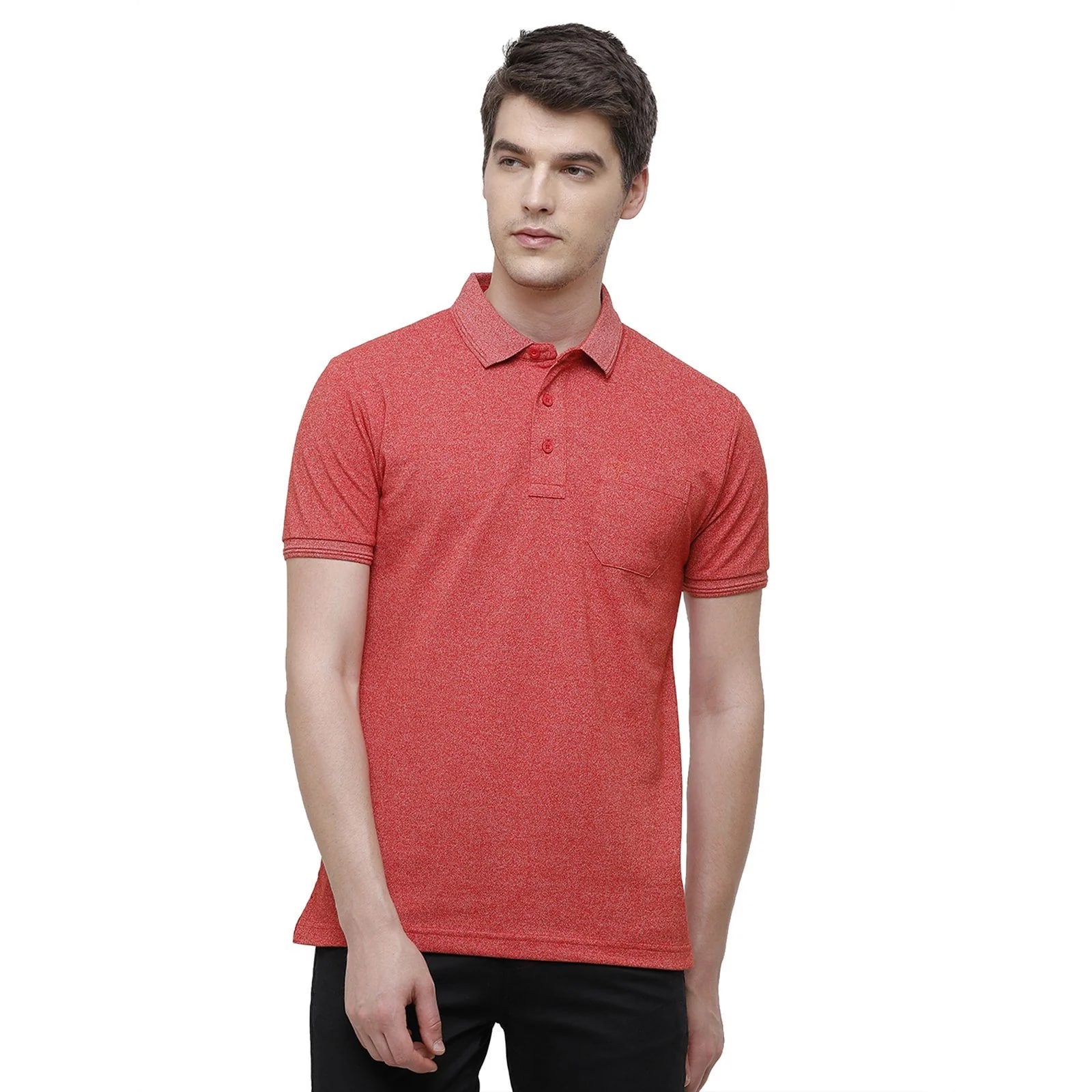 T-shirt Classic Polo Men's Peach Trendy Grindle Polo Half Sleeve Slim Fit T-Shirt | Proten - Molten Lava