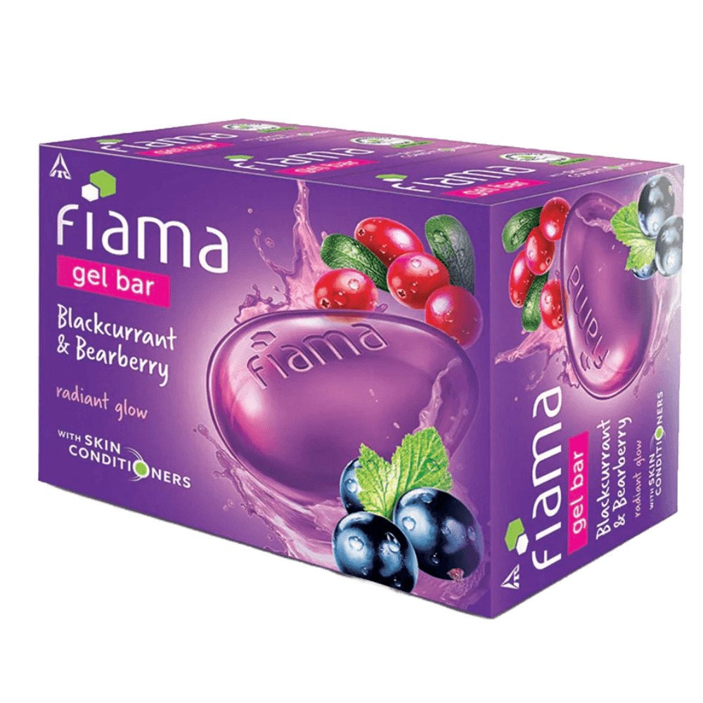 Fiama Gel Bar Blackcurrant and Bearberry for radiant glowing skin, with skin conditioners, 125 g soap (Pack of 3)