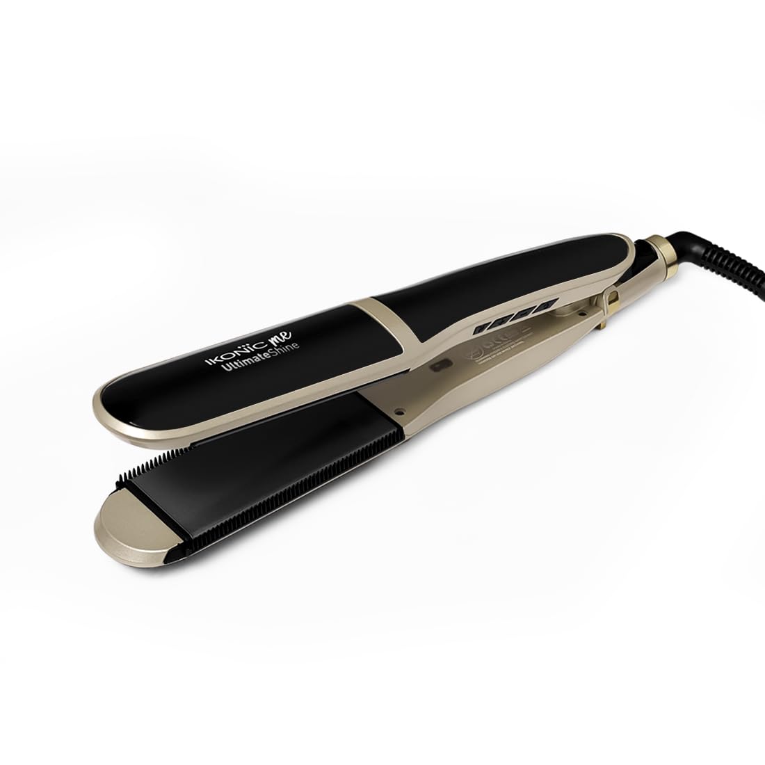 Ikonic Ultimate Shine Hair Straightener, Black & Gold