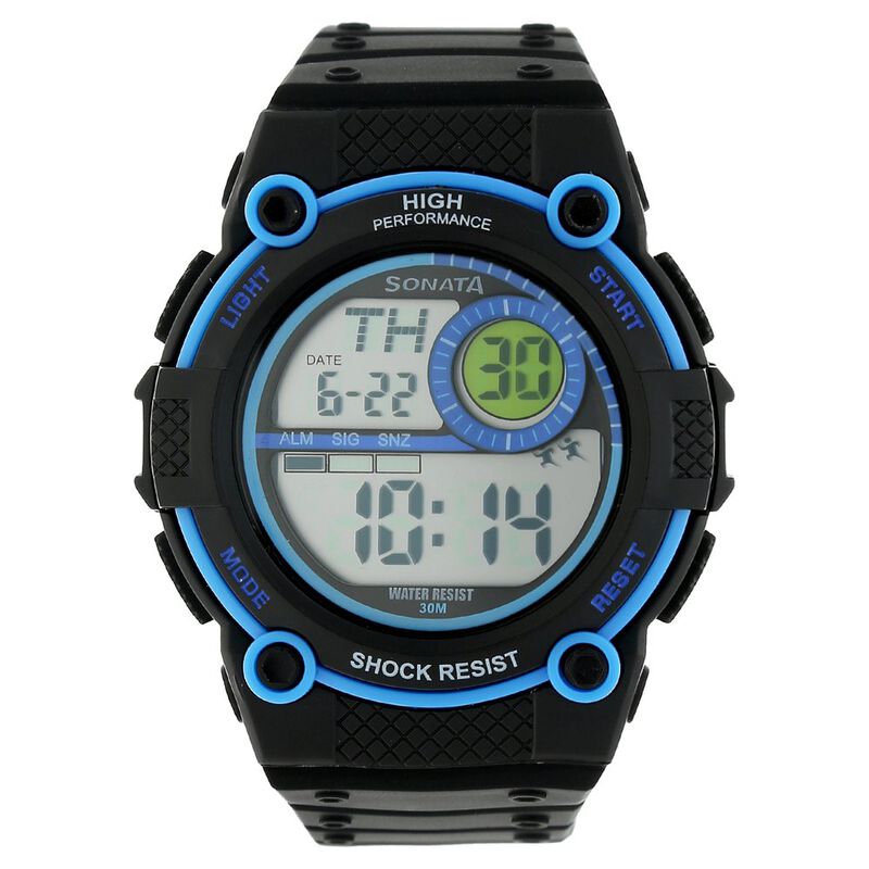 SF Digital Dial Black Plastic Strap Watch for Men