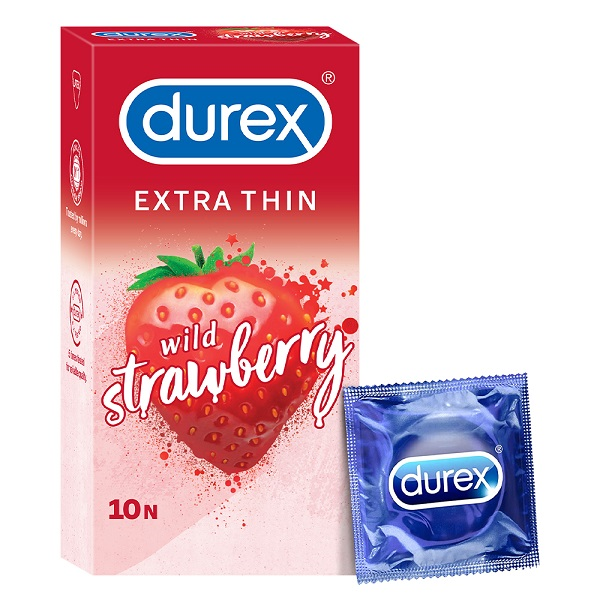Durex Extra Thin Condoms - Wild Strawberry