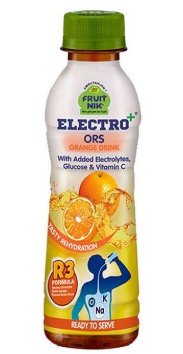 Amrutanjan Fruitnik Electro Plus Ors Orange Drink, 200 ml