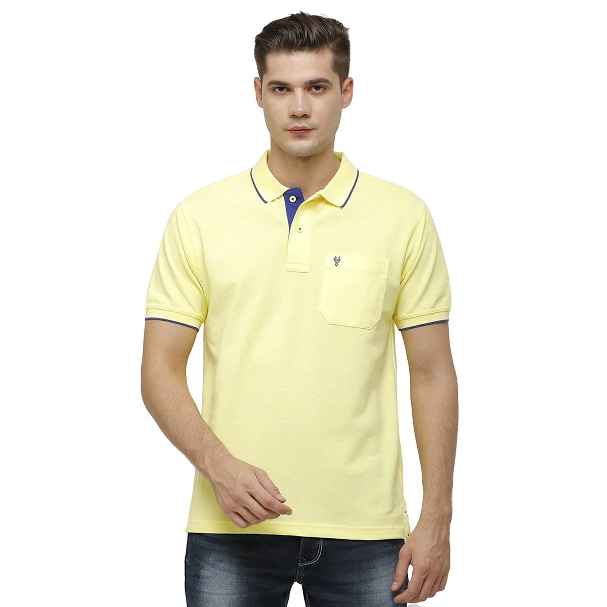 T-shirt Classic Polo Men's Smart Double Pique Polo Half Sleeve Authentic Fit T-Shirt | Nova - Yellow