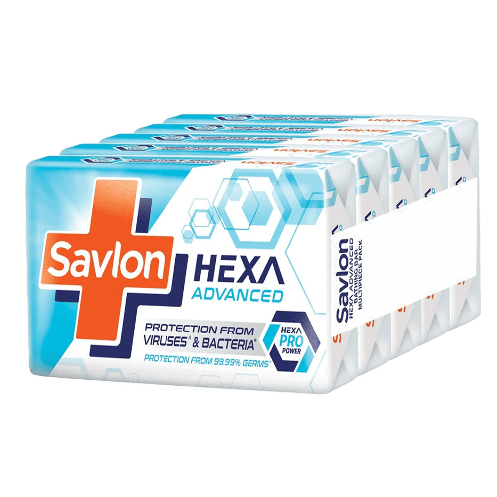 Savlon Hexa Advanced Germ Protection Bathing Soap Bar (Pack of 5 - 125g each)