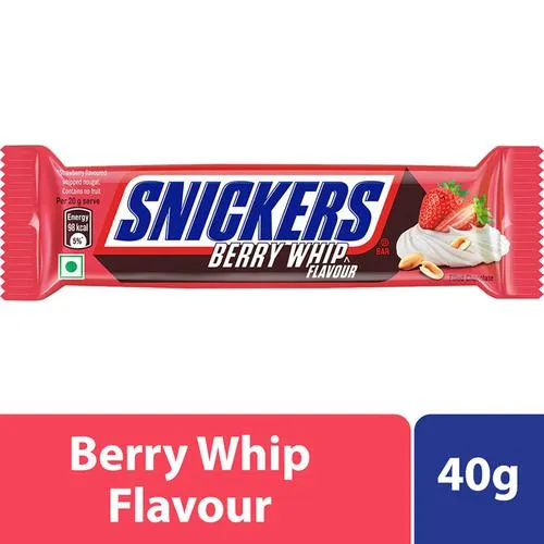 Snickers Berry Whip Chocolate Bar - With Peanuts, Nougat & Caramel, 40 g