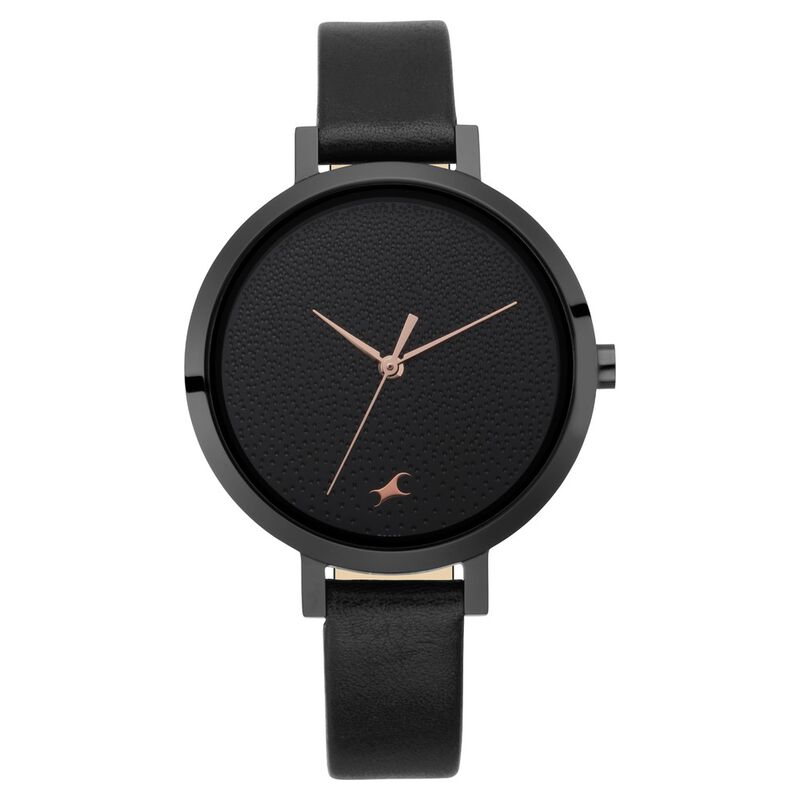 Fastrack Paint Me Quartz Analog Black Dial Leather Strap Watch for Girls