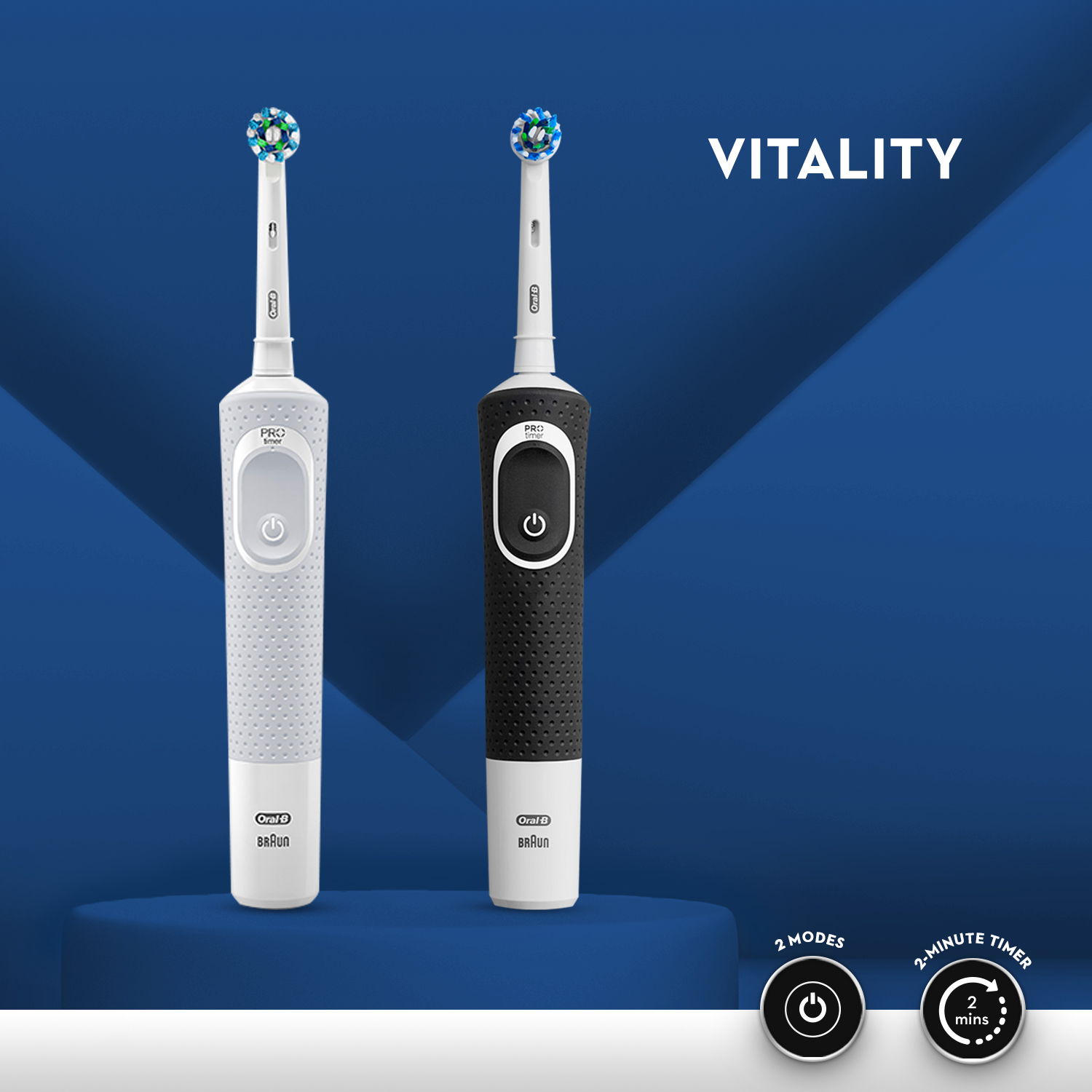 Oral B Vitality 100 Black Criss Cross Electric Rechargeable Toothbrush Powered by Braun and Oral B