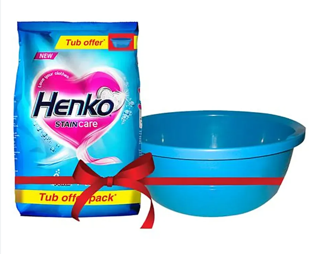 Henko Stain Care Washing Powder 5 Kg+Tub Free