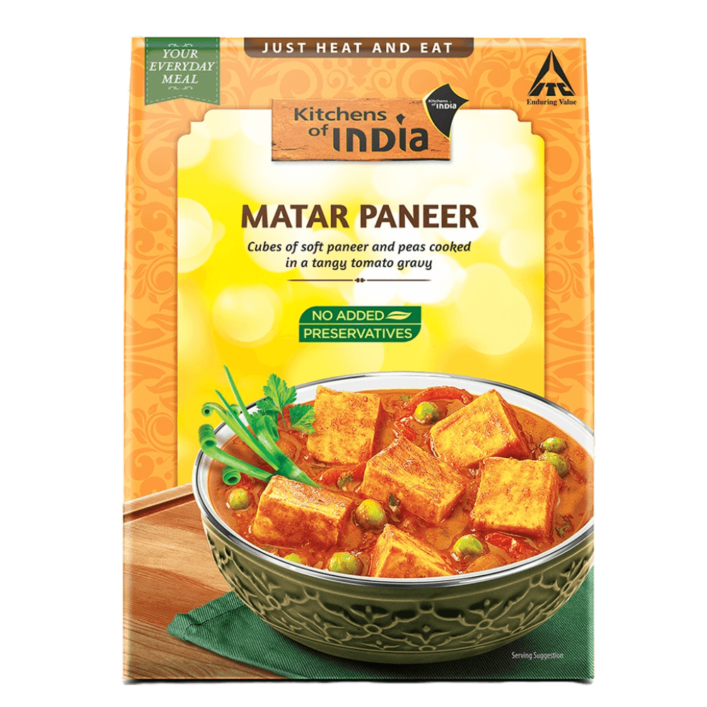 ITC Kitchens of India Ready to Eat MATAR PANEER - Heat and Eat, Indian Meal