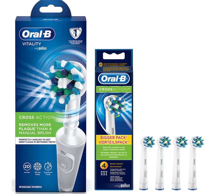Oral B Vitality 100 White Criss Cross Electric Rechargeable Toothbrush Powered By Braun & Oral B Cross