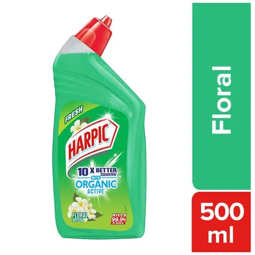 Harpic Organic Active Disinfectant Toilet Cleaner Liquid, Floral, 500 ml