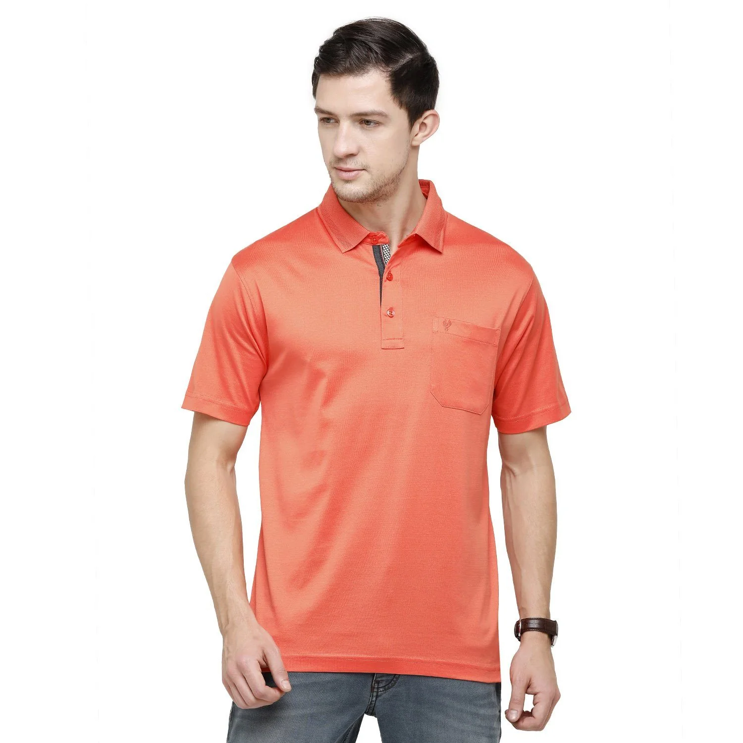 T-shirt Classic Polo Men's Solid Polo Neck Authentic Fit 100% Cotton T-Shirt | Sedos Emberglow