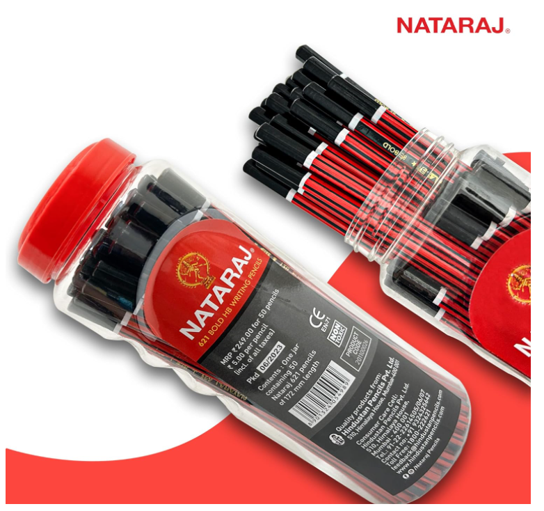 Nataraj 621 Bold Writing Pencils - Easy To Sharpen, 50 pcs Jar