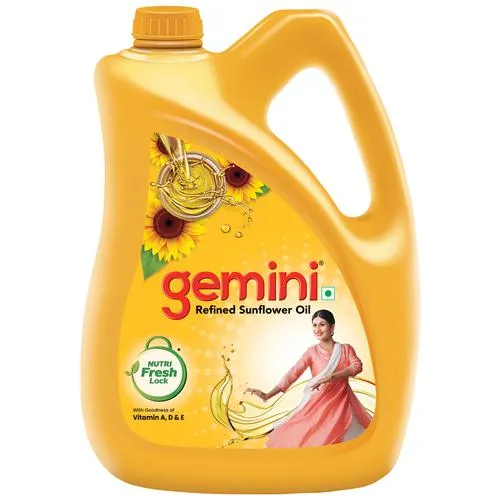 Gemini Refined Sunflower Oil - With Nutri Fresh Technology, 5 L Jar