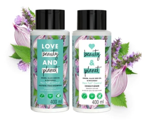 Love Beauty and Planet Onion, Blackseed & Patchoulia Hairfall Control Combo - (400ml + 400ml)