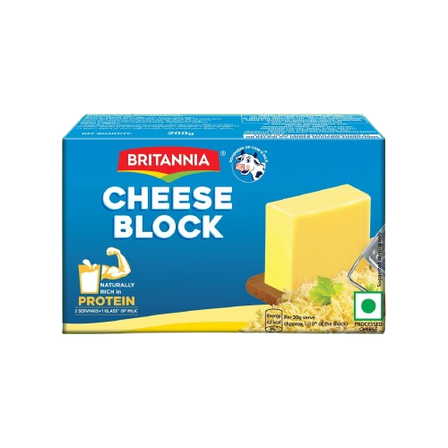 Britannia The Laughing Cow Processed Cheese Block - Goodness Of Cows Milk, 400 g Carton