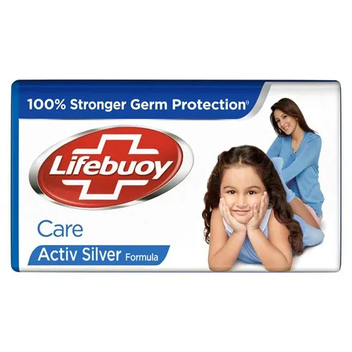 Lifebuoy Care Soap Bar,  Stronger Germ Protection, Active Silver Formula