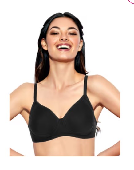Enamor A042 Side Support Shaper Classic Bra -Supima Cotton Non-Padded Wirefree - Black (32B) - A042