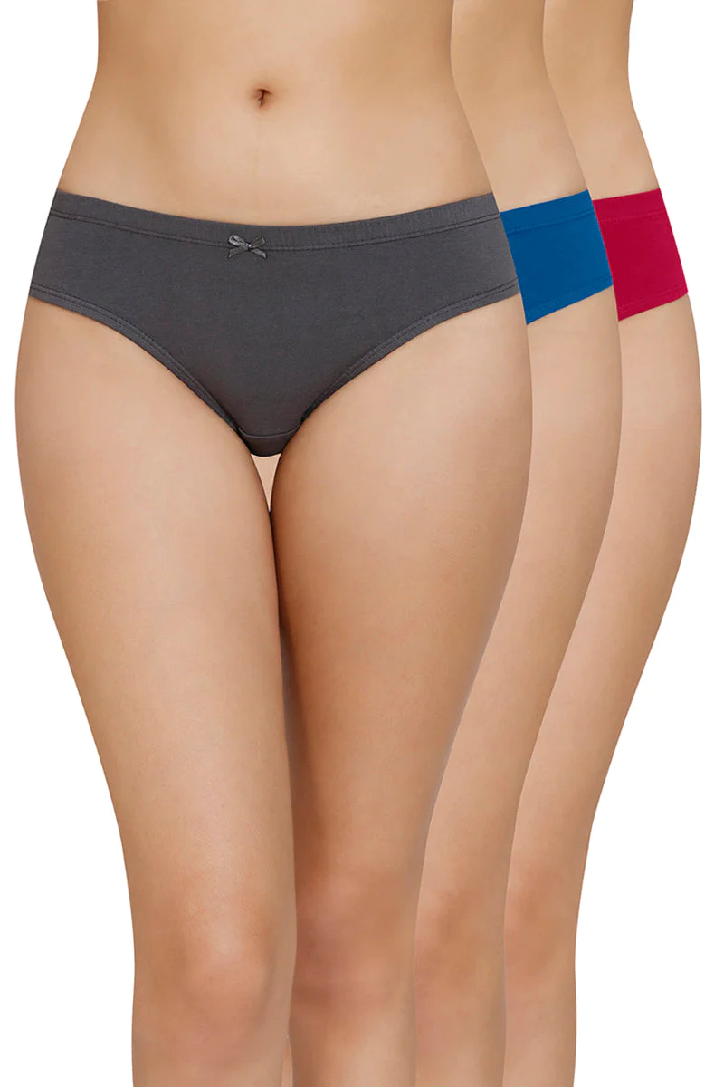 Amante  Inner Elastic Solid Mid Rise Bikini Panty (Pack of 3)-B079