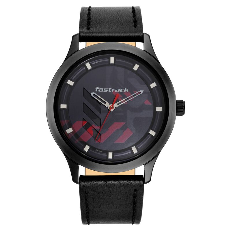 Fastrack Gamify Quartz Analog Grey Dial Leather Strap Watch for Guys