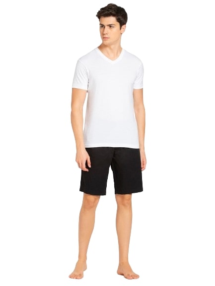 Jockey Men's Super Combed Mercerised Cotton Woven Fabric Straight Fit Solid Shorts with Side Pockets