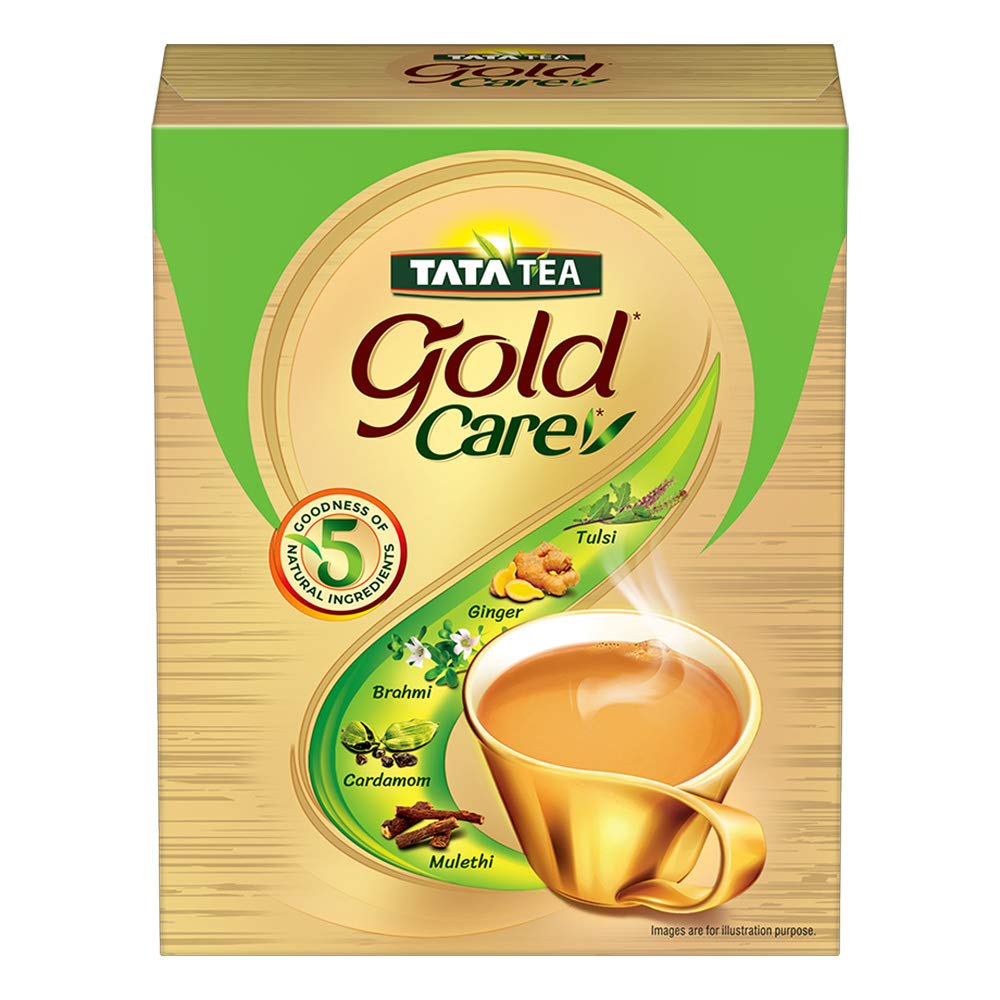 Tata Tea Gold Care, Goodness of Cardamom, Ginger, Tulsi, Brahmi & Mulethi, Natural Ingredients, Exquisite Blend of Tea, Rich in Taste, Black Tea, 250g