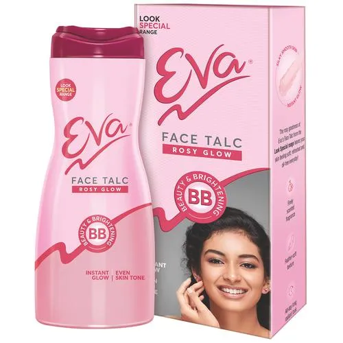 Eva Rosy Glow Face Talc - For Instant Glow & Even Skin Tone, 70 g