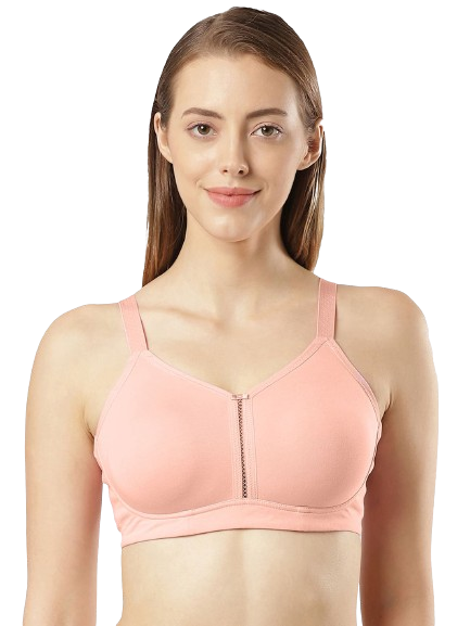 Jockey Women's Wirefree Non Padded Super Combed Cotton Elastane Stretch Full Coverage Minimizer Bra with Broad Wings - Candy Pink
