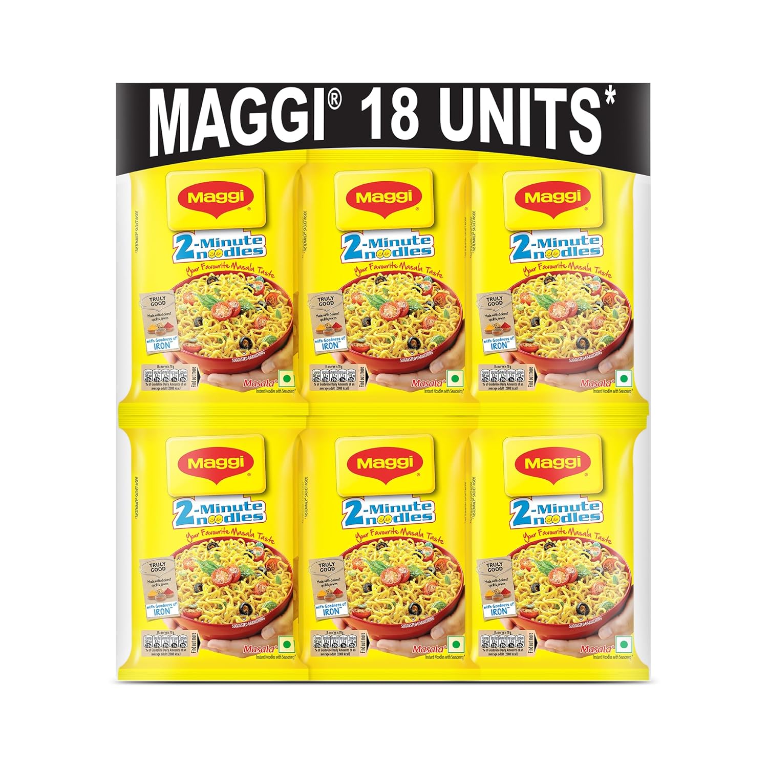 Nestle MAGGI 2 Minute Noodles - Masala, 18 pack (18 x 70g)