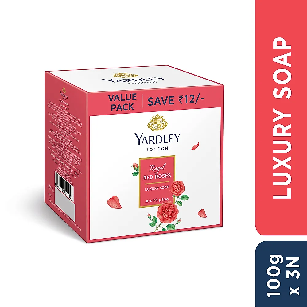 Yardley London Royal Red Rose Luxury Soap Pack of 3 (3 X 100g)