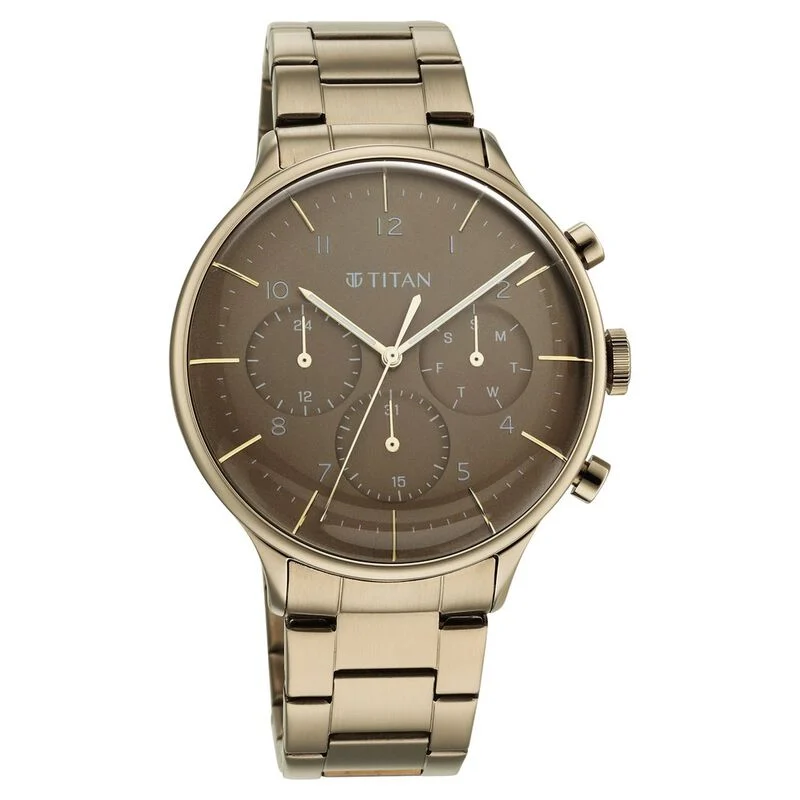 Titan Urban Magic Brown Dial Multial Stainless Steel Strap watch for Men