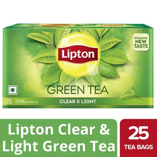 Lipton Clear & Light Green Tea, 1.3 g (25 Bags x 1.3 g Each)