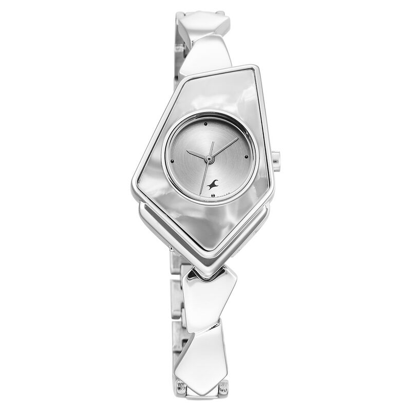 Fastrack Younique Quartz Analog Silver Dial Metal Strap Watch for Girls