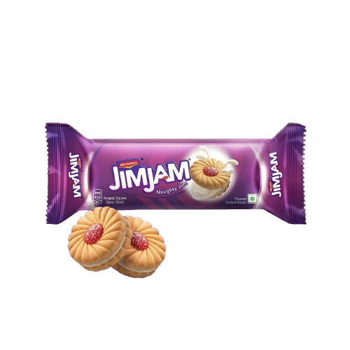 Britannia Treat Jim Jam Cream Biscuit - Crunchy, Ready To Eat, 23 g