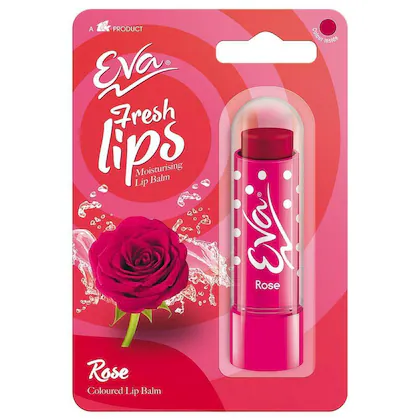 Eva Fresh Lips Moisturising Coloured Lip Balm, Rose 4.5 g
