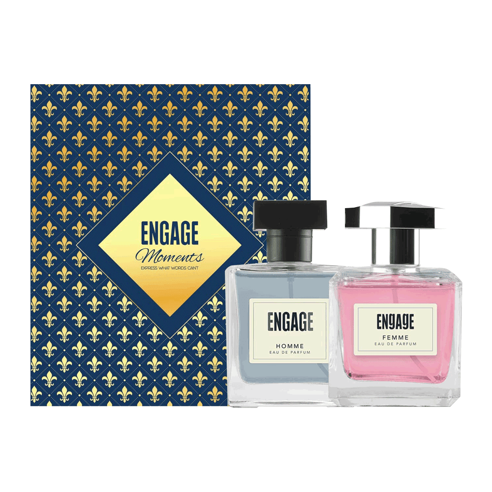 Engage Moments Luxury Perfume Gift for Men & Women, Long Lasting, Ideal Wedding Gift, Anniversary Gift, Fresh & Floral, Pack of 2, 200ml