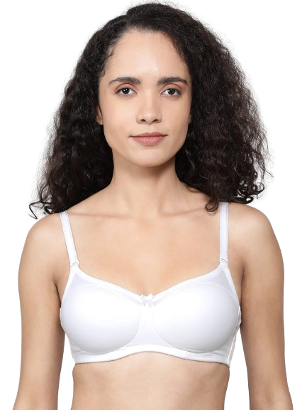 Jockey Women's Wirefree Padded Super Combed Cotton Elastane Full Coverage Multiway T-Shirt Bra with Adjustable Straps - White
