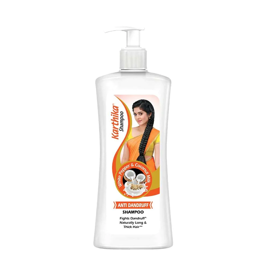 Karthika Anti Dandruff Shampoo, With The Goodness Of White Pepper and Coconut Milk,