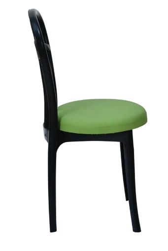 Nilkamal CHR4040 Iron Black Armless Chair with Leatherette Cushion