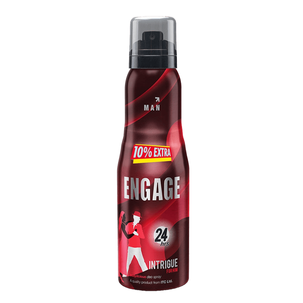 Engage Intrigue for Him Deodorant for Men, Warm & Seductive, Skin Friendly, 165ml