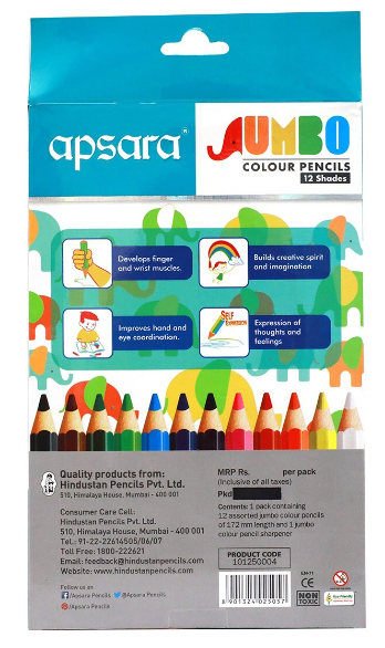 Apsara Premium Jumbo 12 Colour Pencil