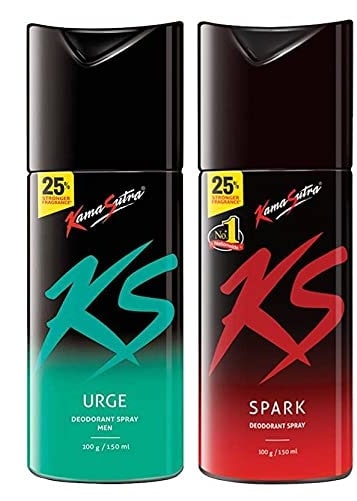 KamaSutra Deodorant Spray For Men Pack  of 3 (2 Spark+1Urge)